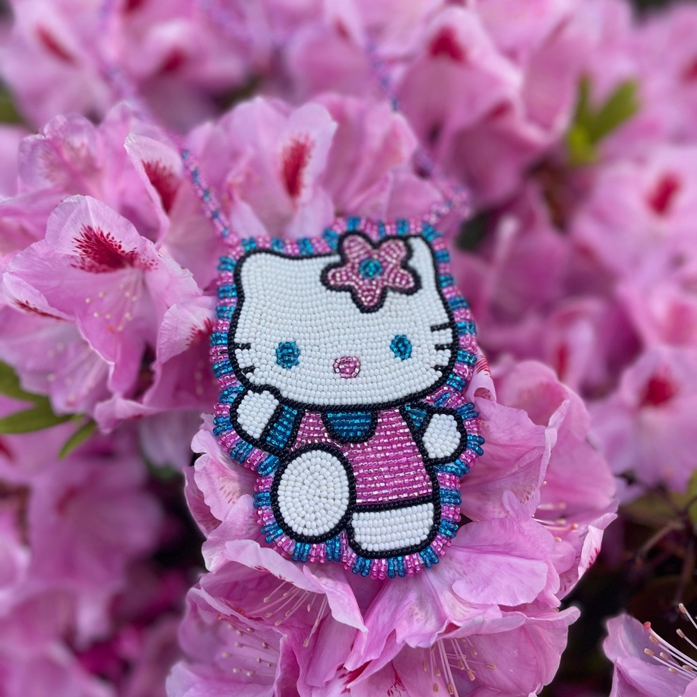 Hello Kitty Pink, Blue and White Beaded Jewelry Accessory - Picture 1 of 7